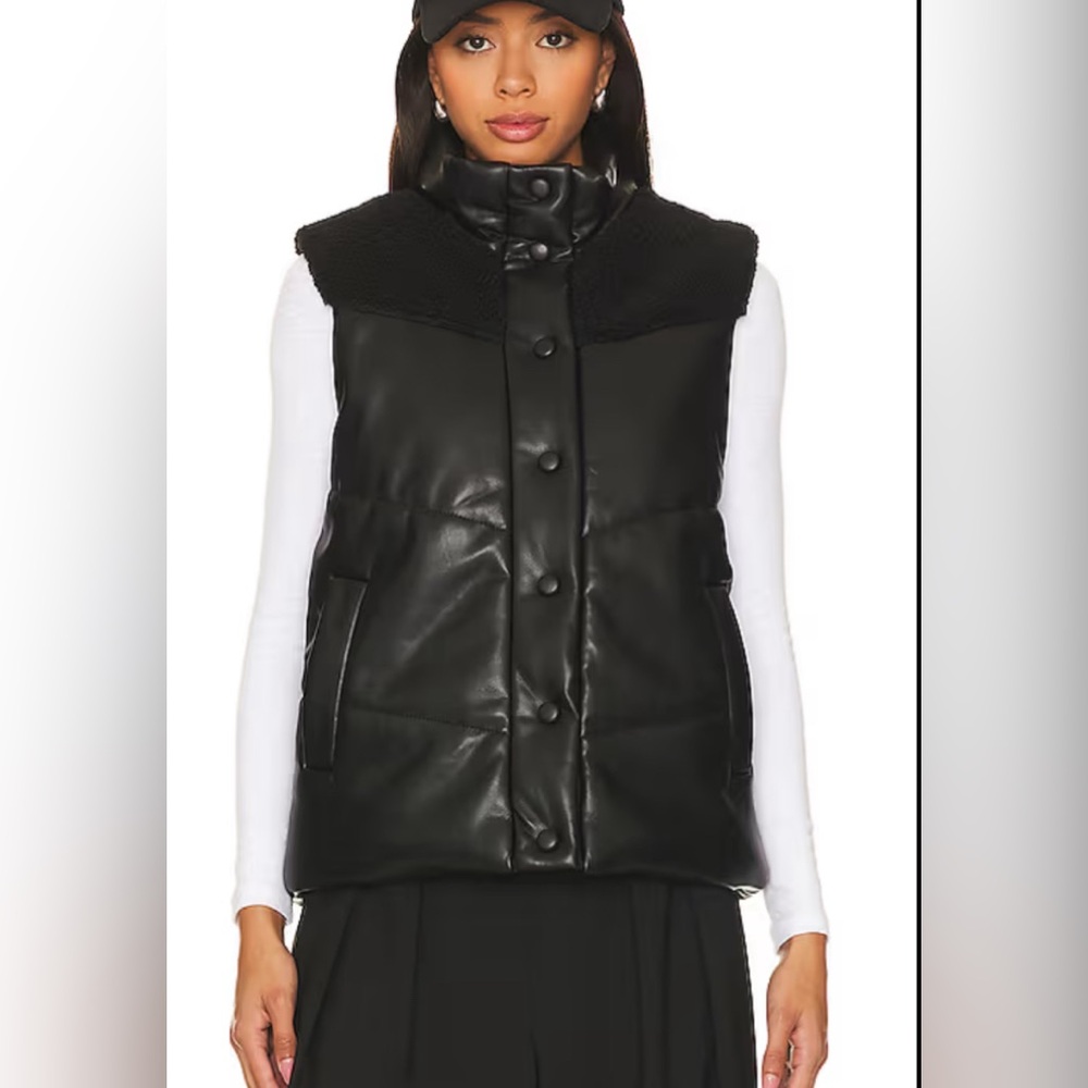 Heartloom Lobelia Faux Leather Vest in Black